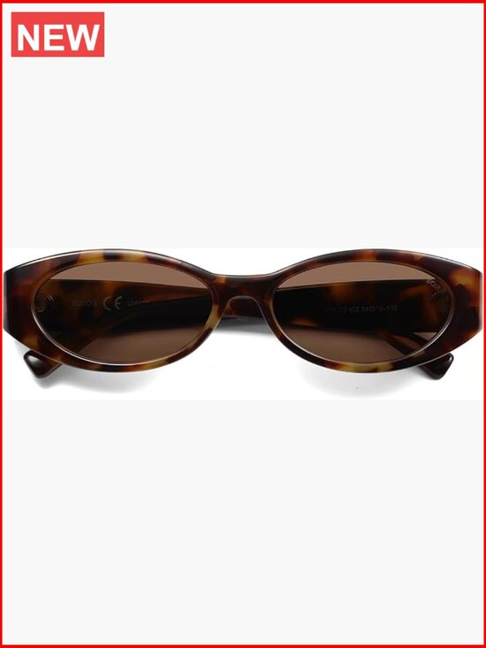 Oval Polarized Sunglasses Retro Narrow Thin Y2k Sunies main image 5